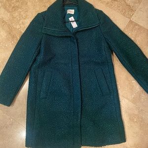 💚NWT: LOFT Emerald Green Funnel Neck Coat💚